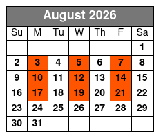 Back To the Bee Gees August Schedule