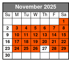 Presleys' Country Jubilee November Schedule