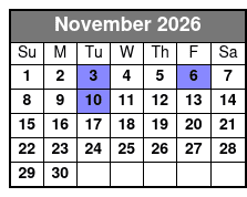 Freedom Journey Show November Schedule