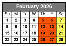 Shiners Gold Seating February Schedule