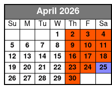 Shiners Silver Seating April Schedule