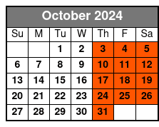 Shiners Bronze Seating October Schedule