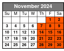 Shiners Bronze Seating November Schedule