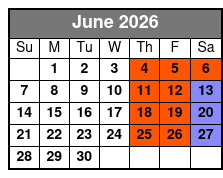 Shiners Bronze Seating June Schedule