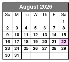 Taste of Goo Goo August Schedule