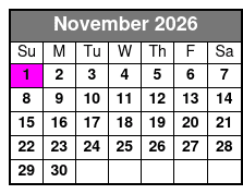 Taste of Goo Goo November Schedule