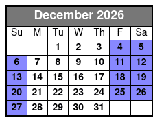 East Route Full Day Trolley Pass December Schedule