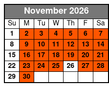 New Homes of Stars November Schedule