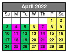 General Jackson Showboat Nashville Lunch & Dinner Cruises April Schedule