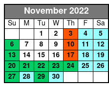 General Jackson Showboat Nashville Lunch & Dinner Cruises November Schedule