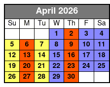 General Jackson Showboat Nashville Lunch & Dinner Cruises April Schedule