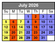 General Jackson Showboat Nashville Lunch & Dinner Cruises July Schedule