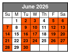 General Jackson Showboat Midday Lunch Cruise June Schedule