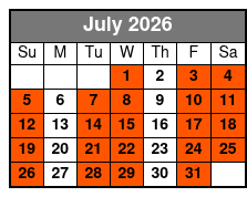 General Jackson Showboat Midday Lunch Cruise July Schedule