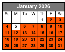 Ryman Self Guided Tour January Schedule