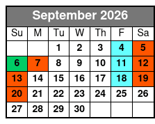 Nashville Shores  September Schedule