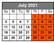 Nashville Night Trolley Tour July Schedule