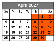 Nashville Night Trolley Tour April Schedule