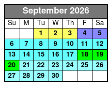 Ace High Ballooning Private Hot Air Balloon Ride September Schedule