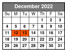 Bicentennial Tour December Schedule