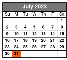 Madame Tussauds July Schedule