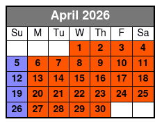 Madame Tussauds  April Schedule