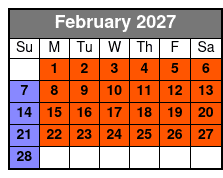 Madame Tussauds  February Schedule