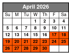 Canopy Zip Line Tour	 April Schedule