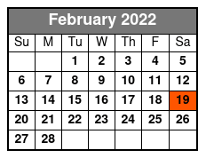 Canopy Zip Line Tour February Schedule