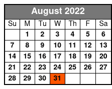 Canopy Zip Line Tour August Schedule