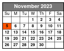 Canopy Zip Line Tour November Schedule