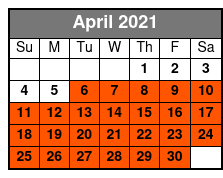 High Tide Rides Pontoon Excursion April Schedule