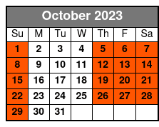 Nashville, TN Carriage Rides October Schedule
