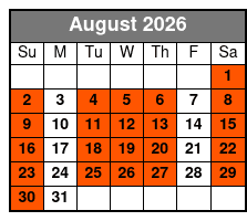 Private Full Day Tour & Ticket August Schedule