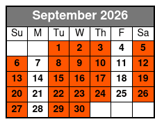 Private Full Day Tour & Ticket September Schedule