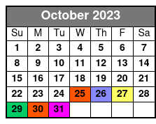 Williamsburg E-Bike Tours October Schedule