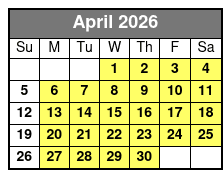 Williamsburg E-Bike Tours April Schedule