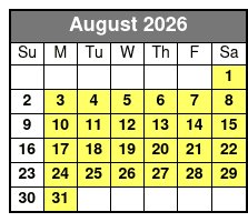 Williamsburg E-Bike Tours August Schedule