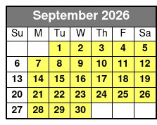 Williamsburg E-Bike Tours September Schedule