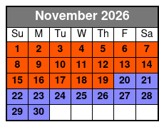 Secrets of Williamsburg Tour November Schedule