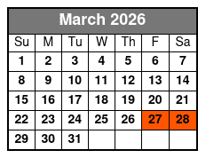  Colonial Williamsburg Ghost Stories and Walking Tour March Schedule