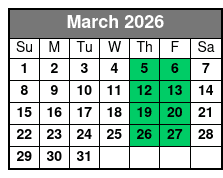 Dead Of Night Tour in Williamsburg March Schedule