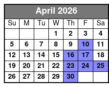 Dead Of Night Tour in Williamsburg April Schedule