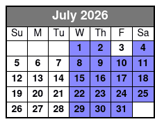Dead Of Night Tour in Williamsburg July Schedule