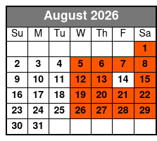Dead Of Night Tour in Williamsburg August Schedule