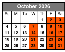 Dead Of Night Tour in Williamsburg October Schedule