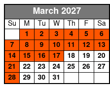 Dead Of Night Tour in Williamsburg March Schedule