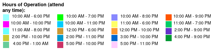 Busch Gardens Single Day Ticket Color Key