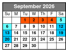 Water Country USA & Busch Gardens Williamsburg 2 Park Fun Card September Schedule