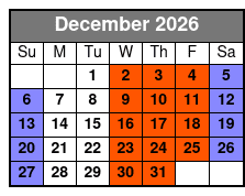 2 Hour E-Bike Rental December Schedule